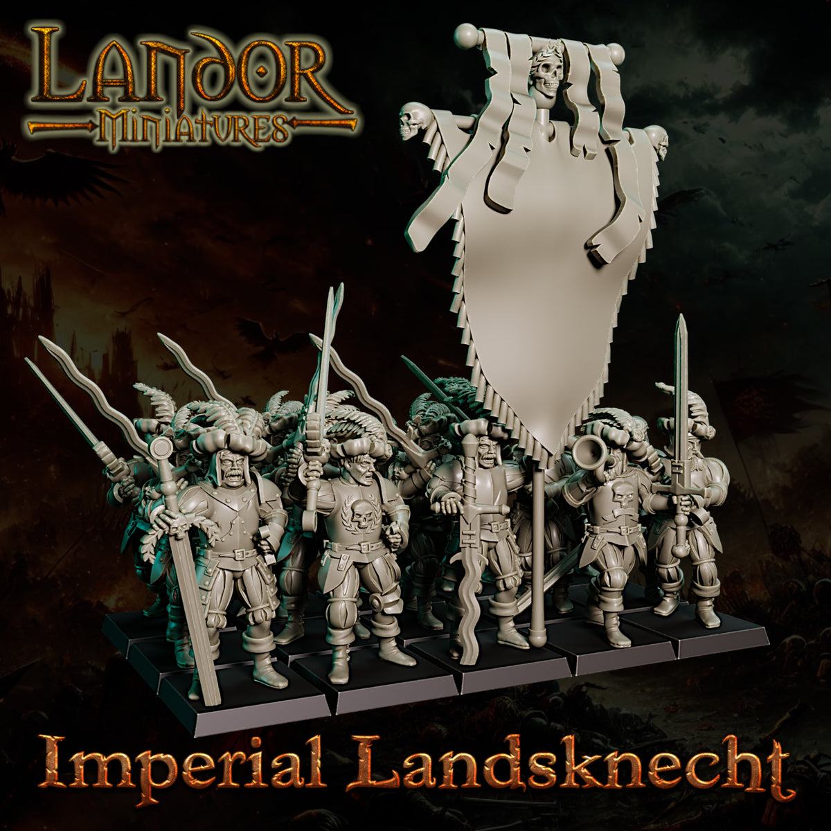 Imperial Landsknecht – Landor Miniatures 3D Printed Miniature (32mm) - image 2