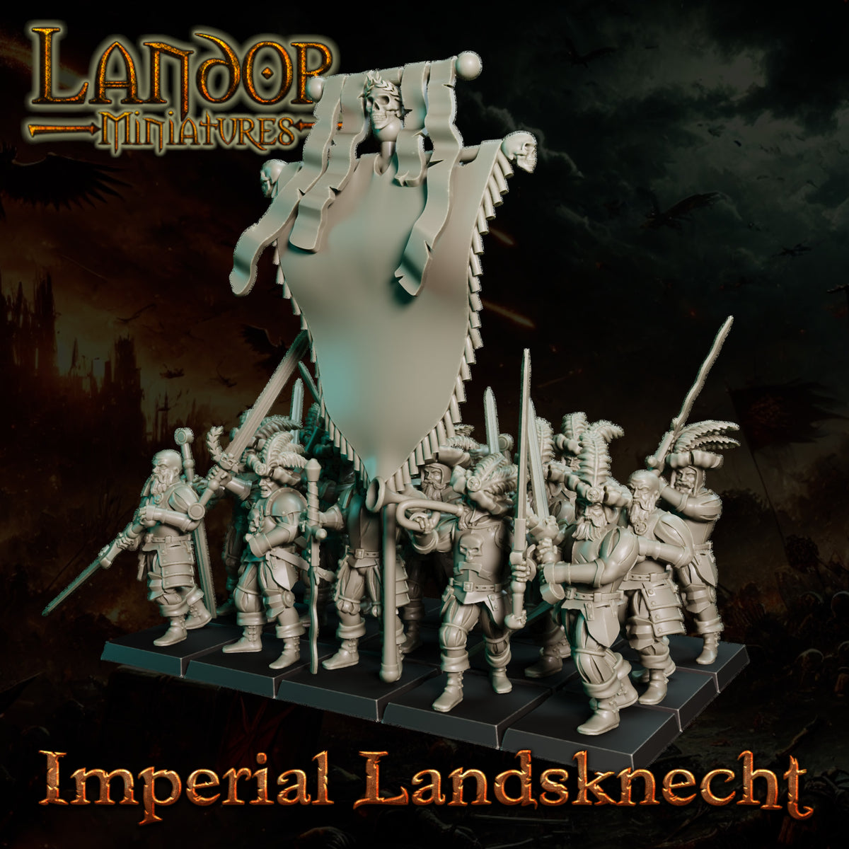 Imperial Landsknecht – Landor Miniatures 3D Printed Miniature (32mm) - image 1