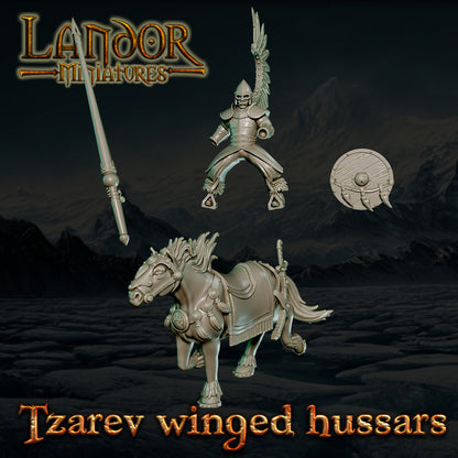 Tzarev winged hussars – Landor Miniatures 3D Printed Miniature (32mm) - image 2