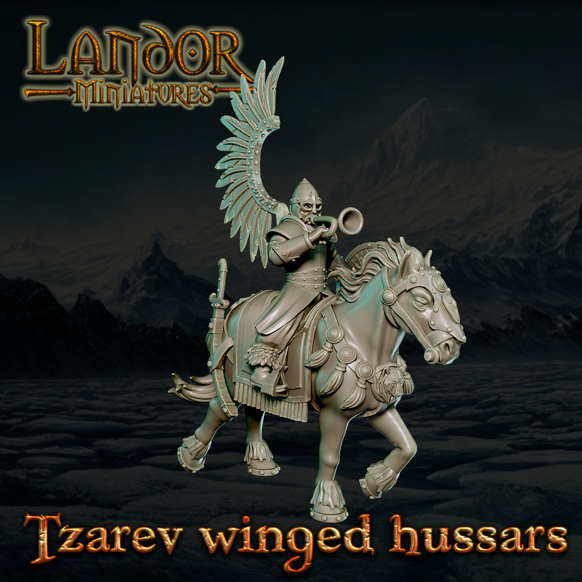 Tzarev winged hussars – Landor Miniatures 3D Printed Miniature (32mm) - image 6
