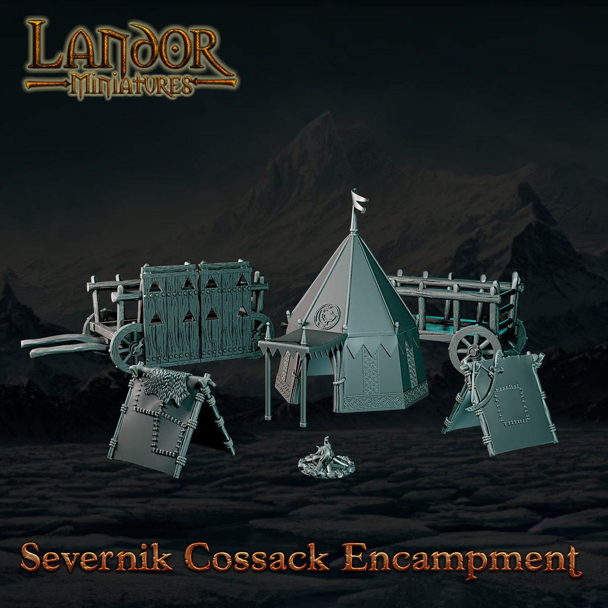 Severnik Cossack Encampment – Landor Miniatures 3D Printed Miniature (32mm) - image 2