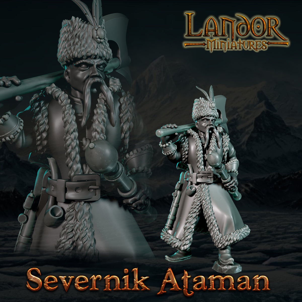 Severnik Ataman – Landor Miniatures 3D Printed Miniature (32mm) - image 1