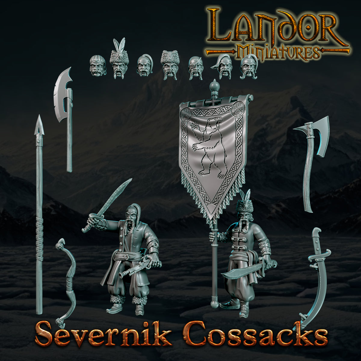 Secvernik Cossacks – Landor Miniatures 3D Printed Miniature (32mm) - image 1