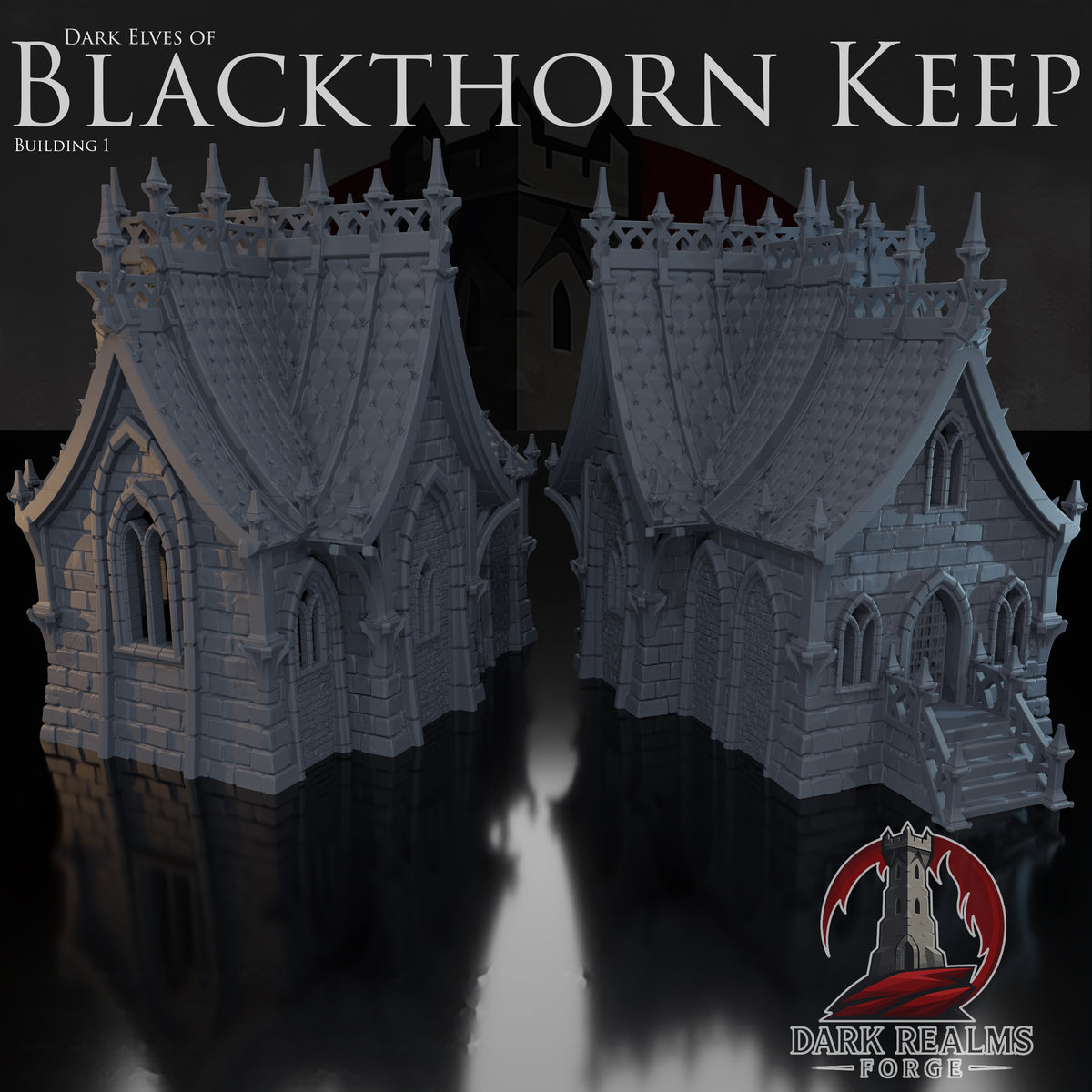 Dark Kin Elf Building 1 – Blackthorn Keep – Tabletop Terrain – product image 1