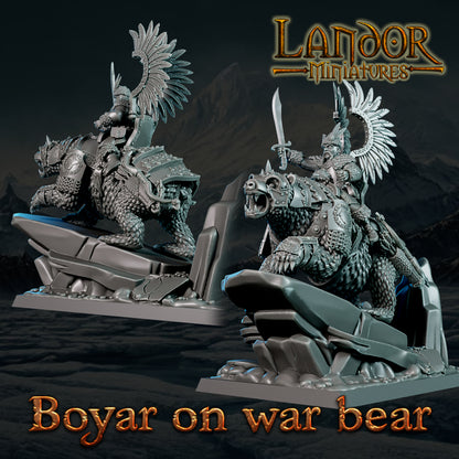 Boyar on War Bear – Landor Miniatures 3D Printed Miniature (32mm) - image 4