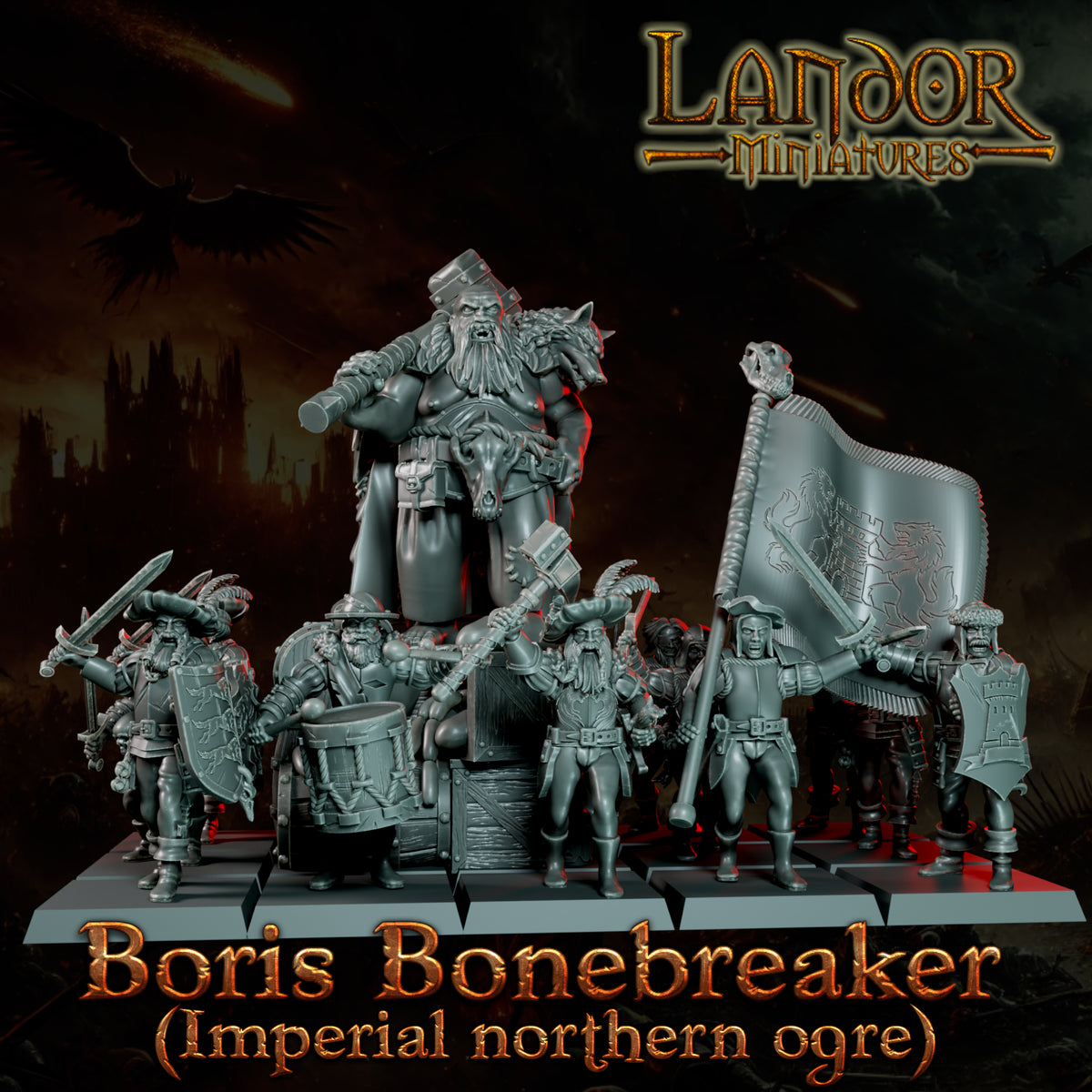 Boris Bonebraker (Imperial Northern Ogre) – Landor Miniatures 3D Printed Miniature (32mm) - image 2