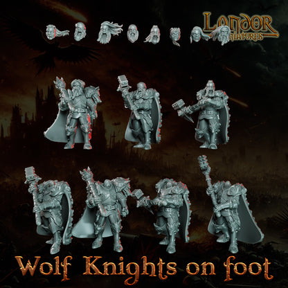 Wolf Knights on foot – Landor Miniatures 3D Printed Miniature (32mm) - image 1