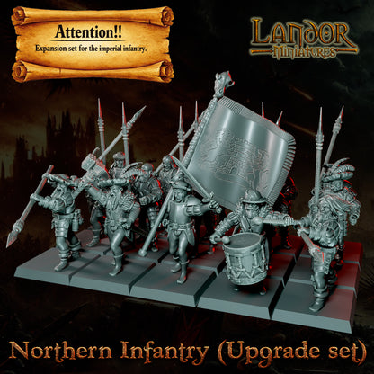Northern Infantry (Upgrade set) – Landor Miniatures 3D Printed Miniature (32mm) - image 1