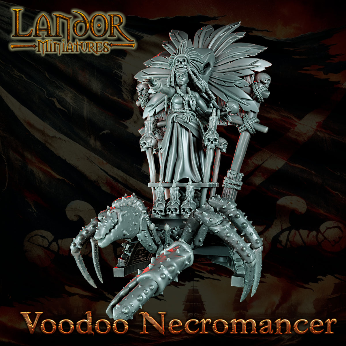 Vodoo Necromancer – Landor Miniatures 3D Printed Miniature (32mm) - image 1