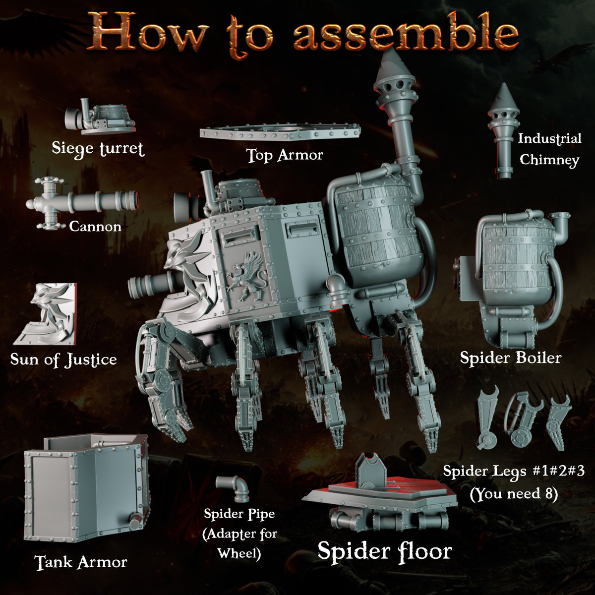 Imperial Vaporcore Engines – Landor Miniatures 3D Printed Miniature (32mm) - image 1