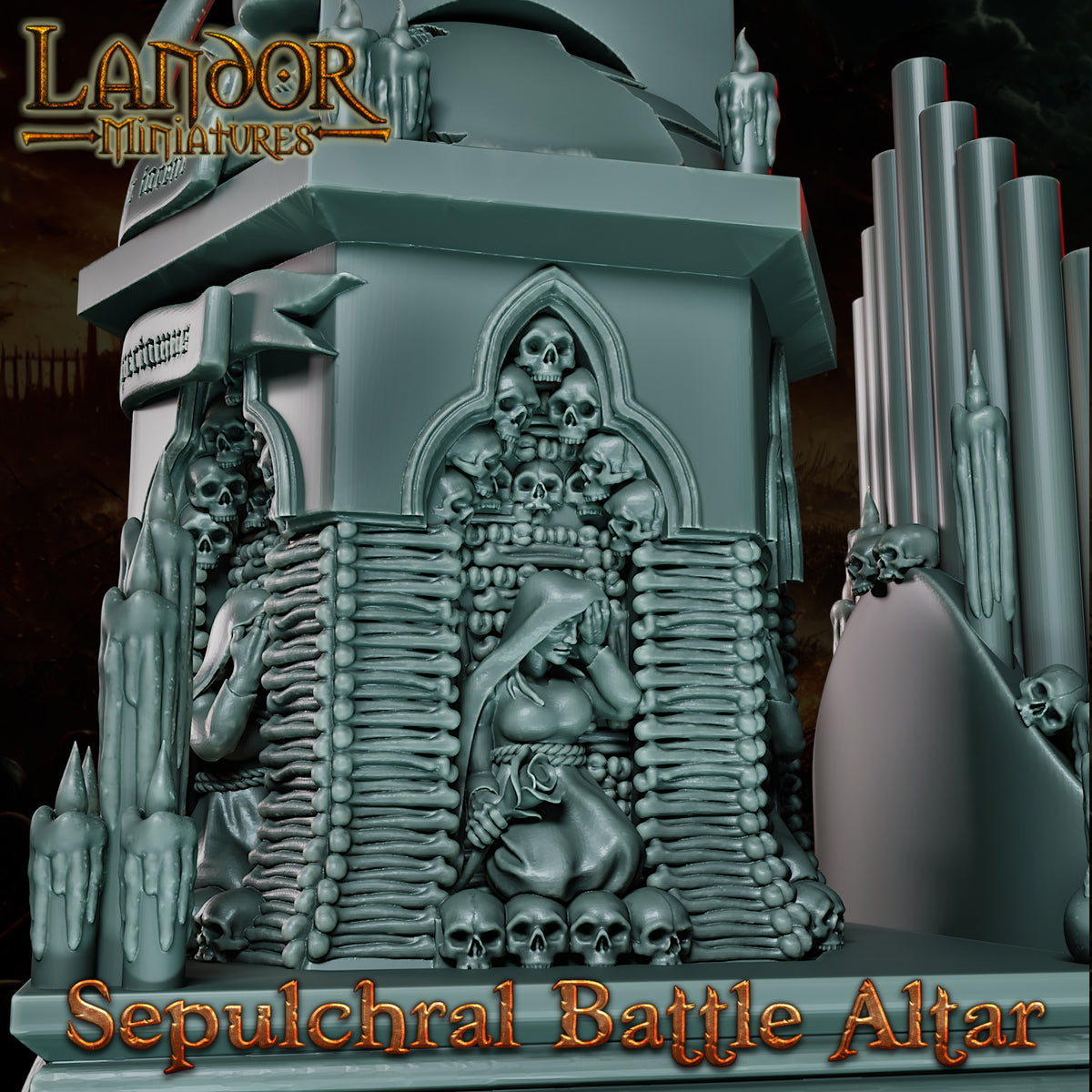 Sepulchral Battle Altar Upgrade – Landor Miniatures 3D Printed Miniature (32mm) - image 1