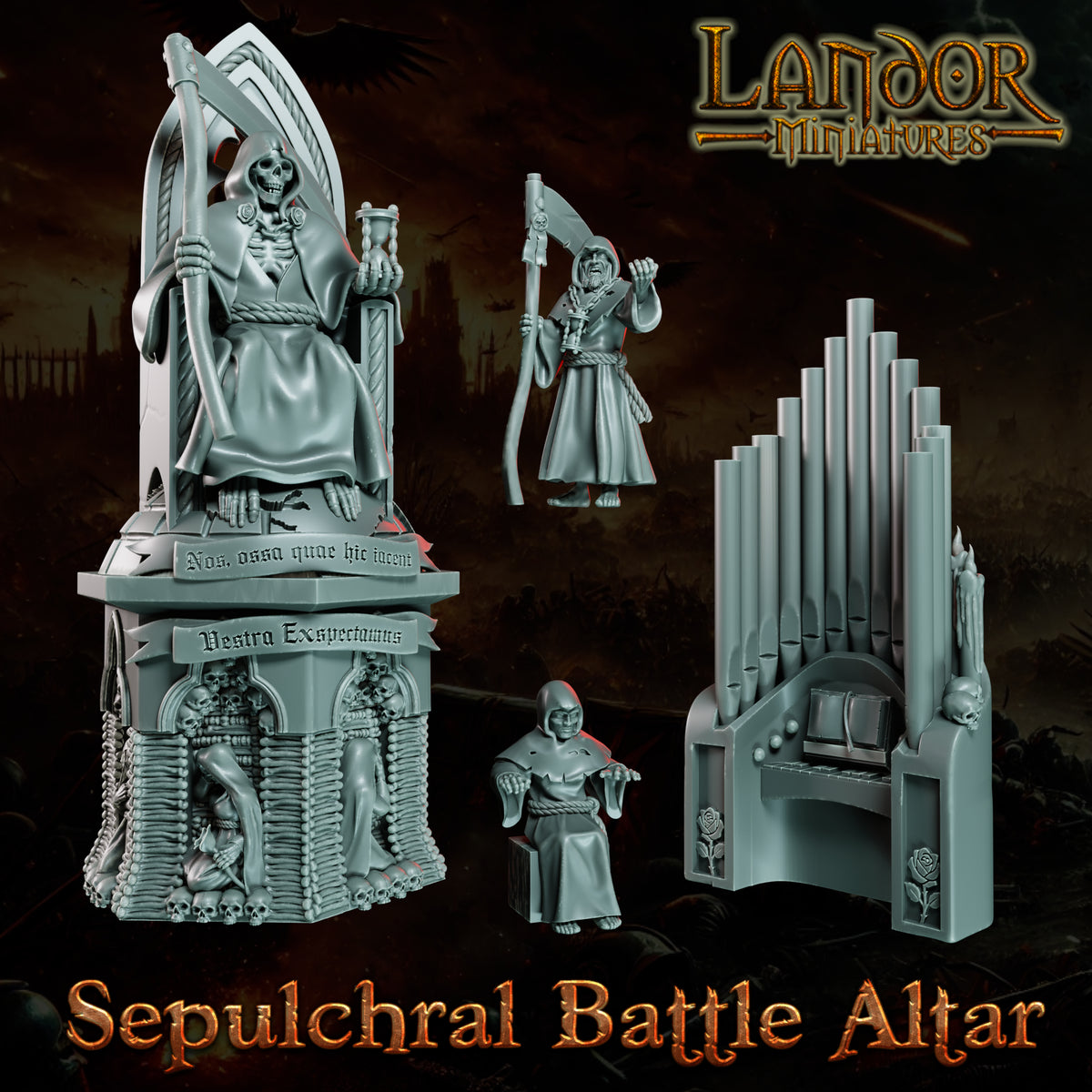 Sepulchral Battle Altar Upgrade – Landor Miniatures 3D Printed Miniature (32mm) - image 5