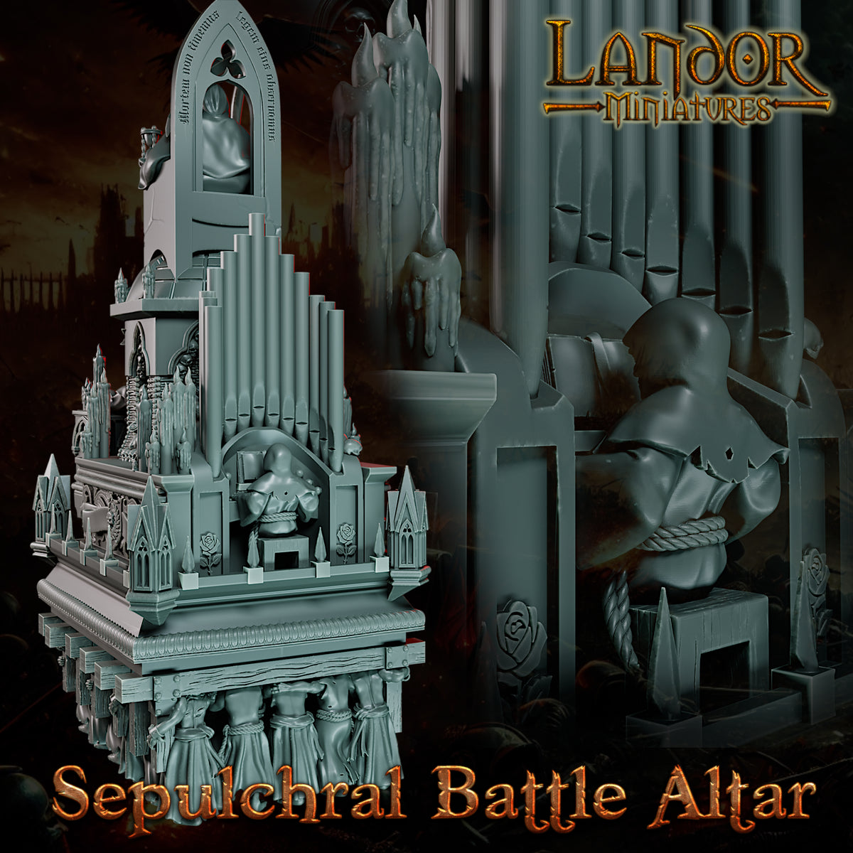 Sepulchral Battle Altar Upgrade – Landor Miniatures 3D Printed Miniature (32mm) - image 3