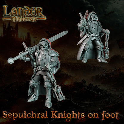 Sepulchral Knights on foot – Landor Miniatures 3D Printed Miniature (32mm) - image 3