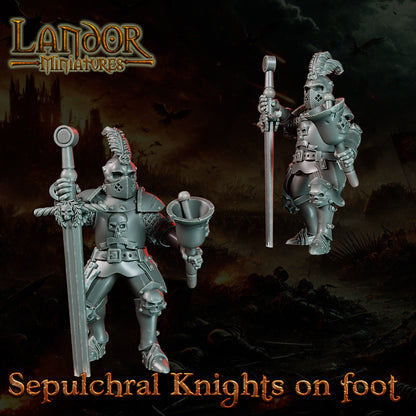 Sepulchral Knights on foot – Landor Miniatures 3D Printed Miniature (32mm) - image 4