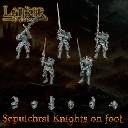 Sepulchral Knights on foot – Landor Miniatures 3D Printed Miniature (32mm) - image 5