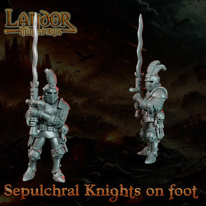Sepulchral Knights on foot – Landor Miniatures 3D Printed Miniature (32mm) - image 2