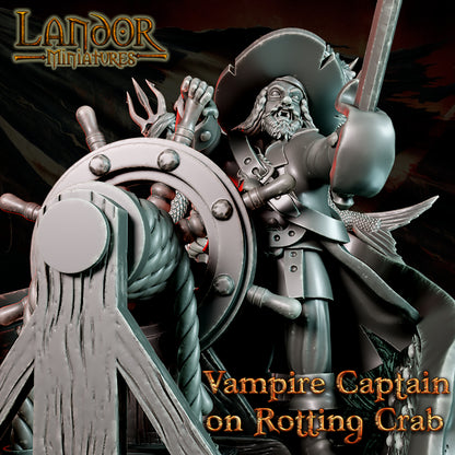 Vampire Captain on Rotting Crab – Landor Miniatures 3D Printed Miniature (32mm) - image 3