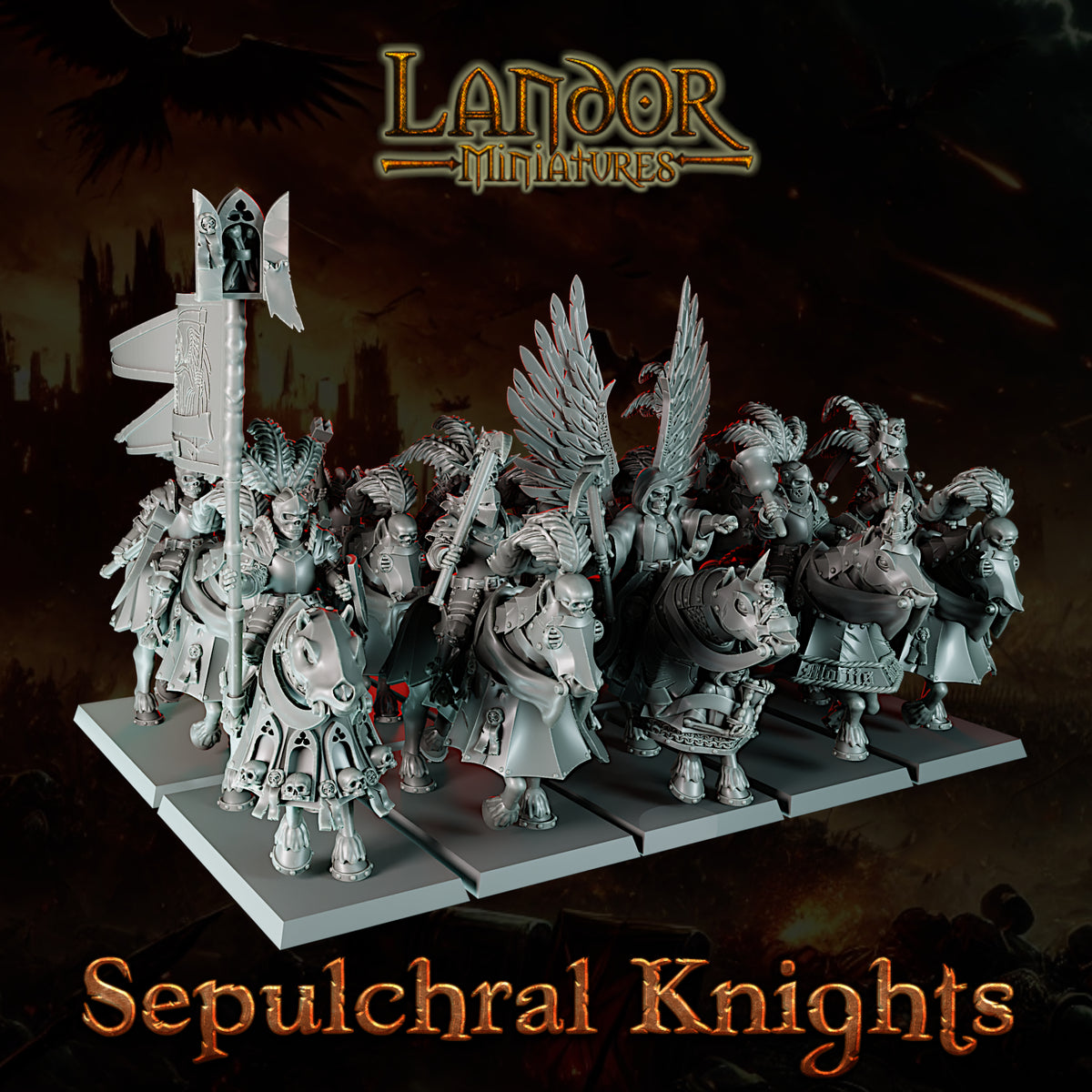 Sepulchral Knights – Landor Miniatures 3D Printed Miniature (32mm) - image 2