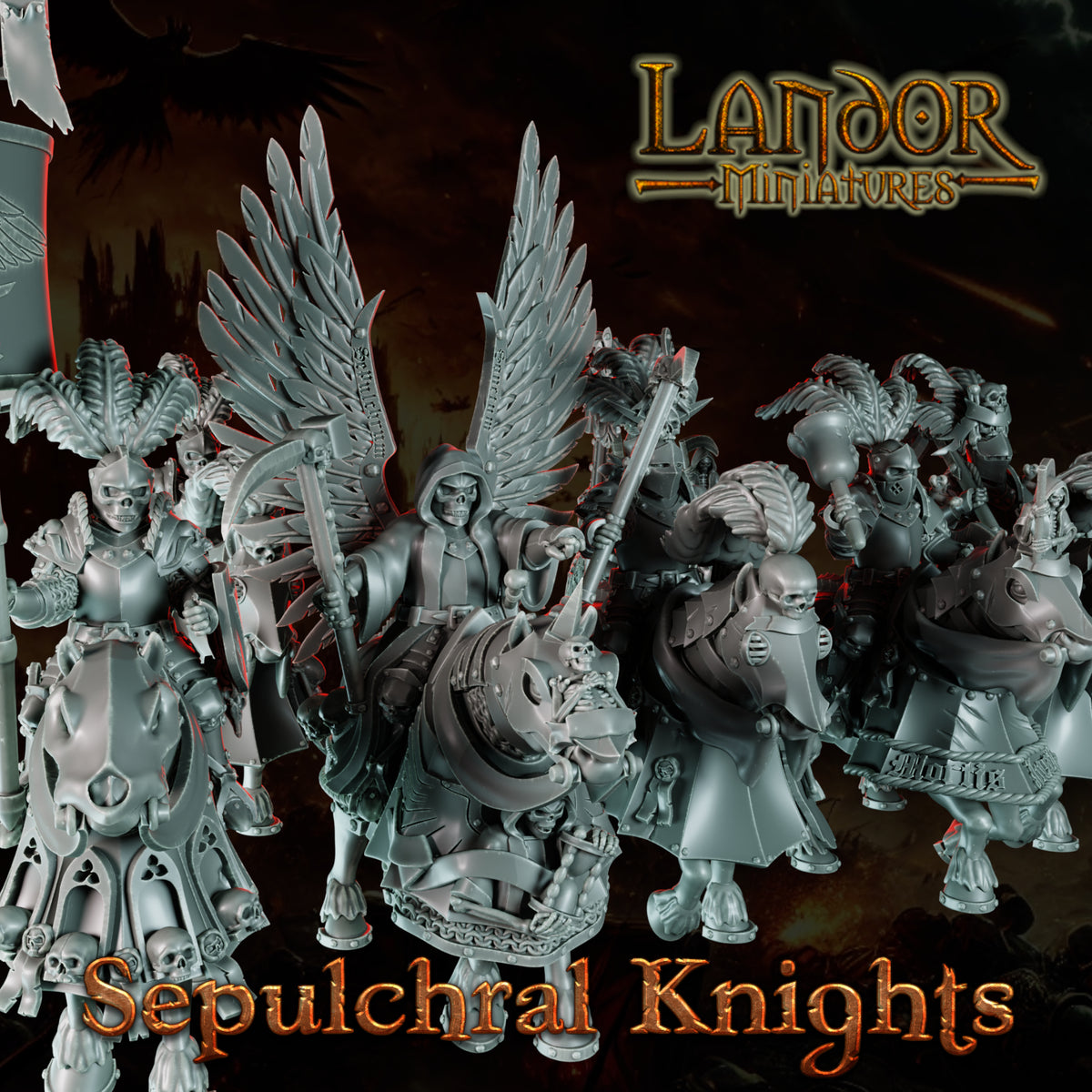 Sepulchral Knights – Landor Miniatures 3D Printed Miniature (32mm) - image 1