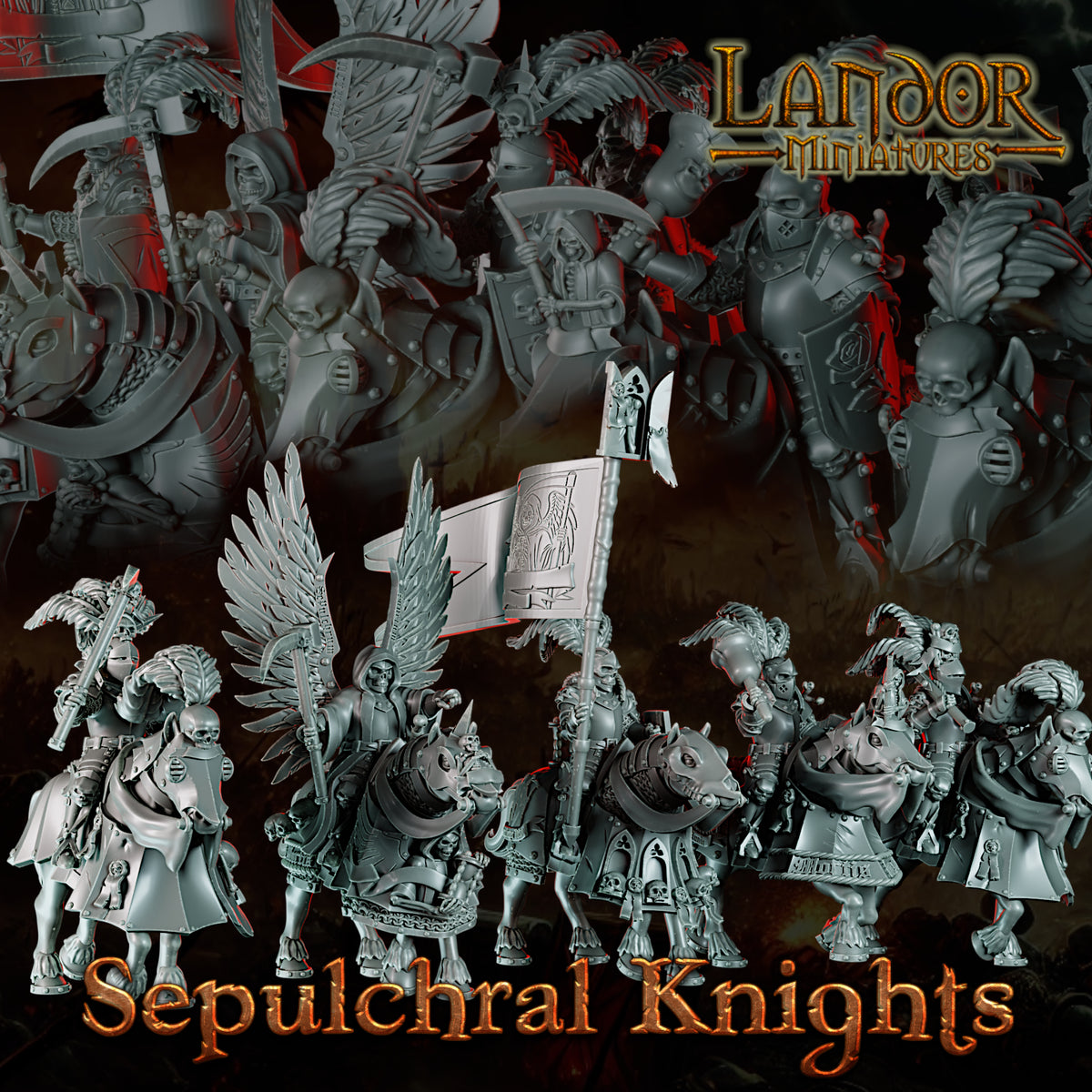 Sepulchral Knights – Landor Miniatures 3D Printed Miniature (32mm) - image 3
