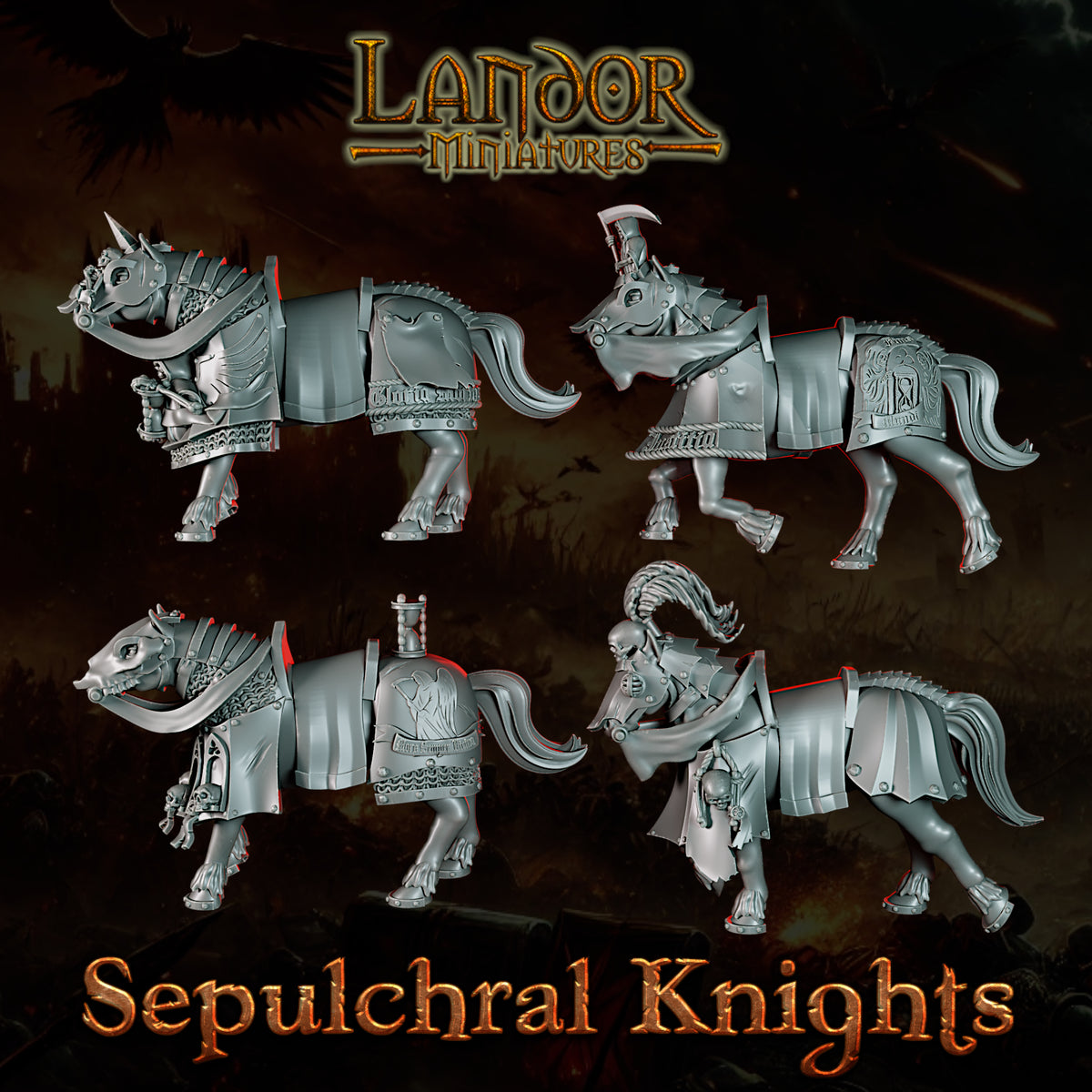 Sepulchral Knights – Landor Miniatures 3D Printed Miniature (32mm) - image 7
