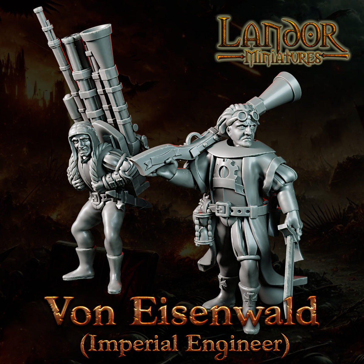Von Eisenwald (Imperial Engineer) – Landor Miniatures 3D Printed Miniature (20mm) - image 2