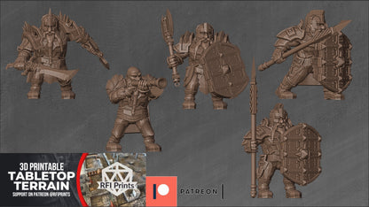 Dwarf Pack – RFIPRINTS 3D Printed Miniature (32mm) - image 4