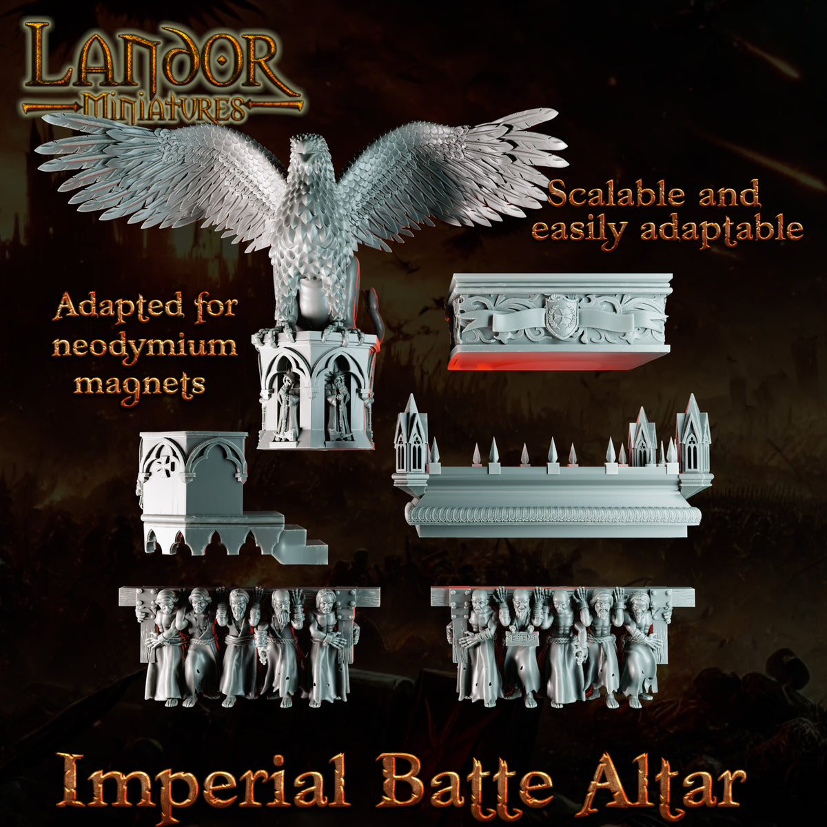Imperial Battle Altar – Landor Miniatures 3D Printed Miniature (32mm) - image 1