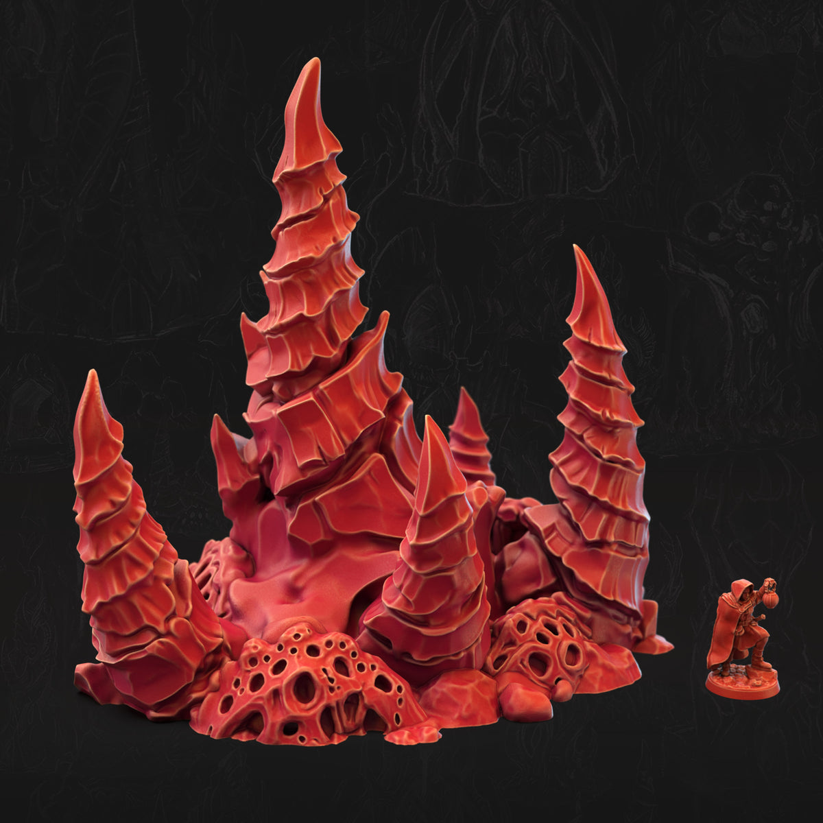 Bone Corals Spire Bone Dominion 3D printed tabletop terrain by 3DHexes