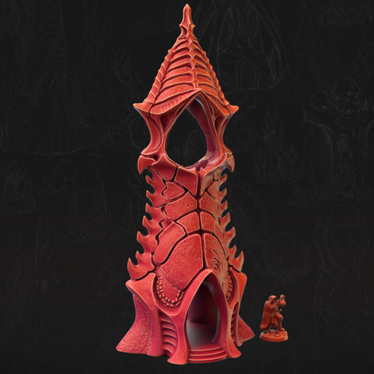 Boneshaped Tower Bonemancy Watchpost 3D printed tabletop terrain by 3DHexes