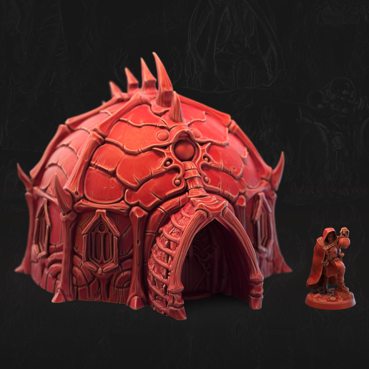 Carapace Hut Bone Dominion 3D printed tabletop terrain by 3DHexes