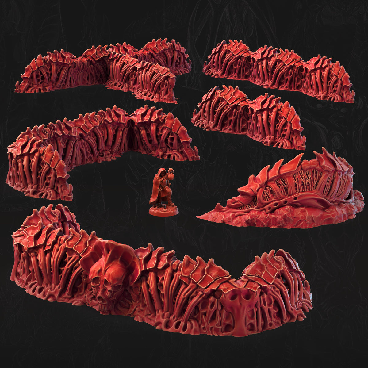 Organic Barricades Bone Dominion 3D printed tabletop terrain by 3DHexes
