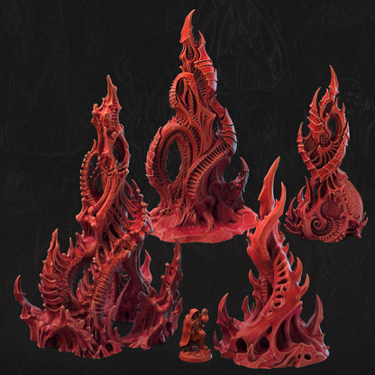 Organic Spires Bone Dominion 3D printed tabletop terrain by 3DHexes