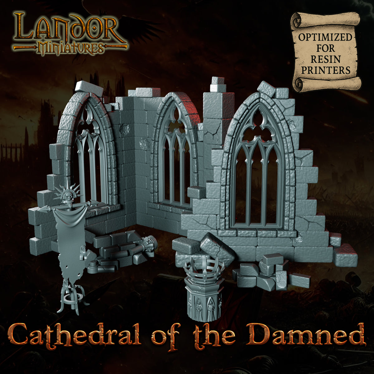 Cathedral of the Damned – Landor Miniatures 3D Printed Miniature (32mm) - image 5