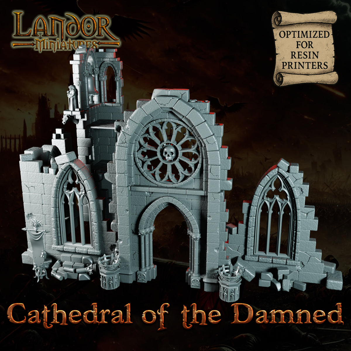 Cathedral of the Damned – Landor Miniatures 3D Printed Miniature (32mm) - image 1