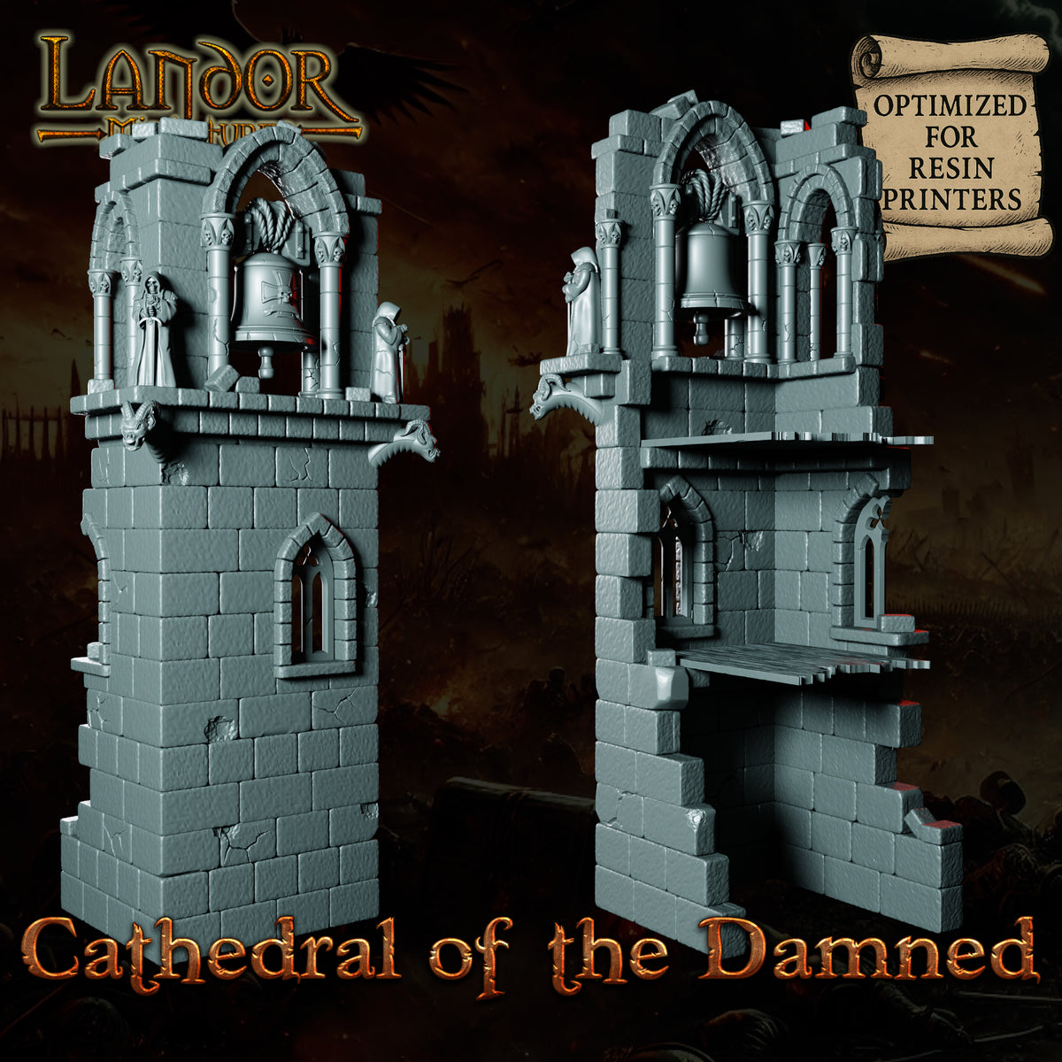 Cathedral of the Damned – Landor Miniatures 3D Printed Miniature (32mm) - image 4