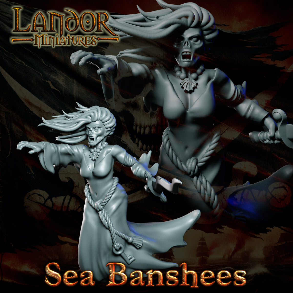 Sea Banshees – Landor Miniatures 3D Printed Miniature (32mm) - image 5