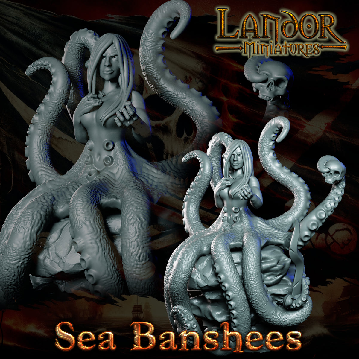 Sea Banshees – Landor Miniatures 3D Printed Miniature (32mm) - image 2