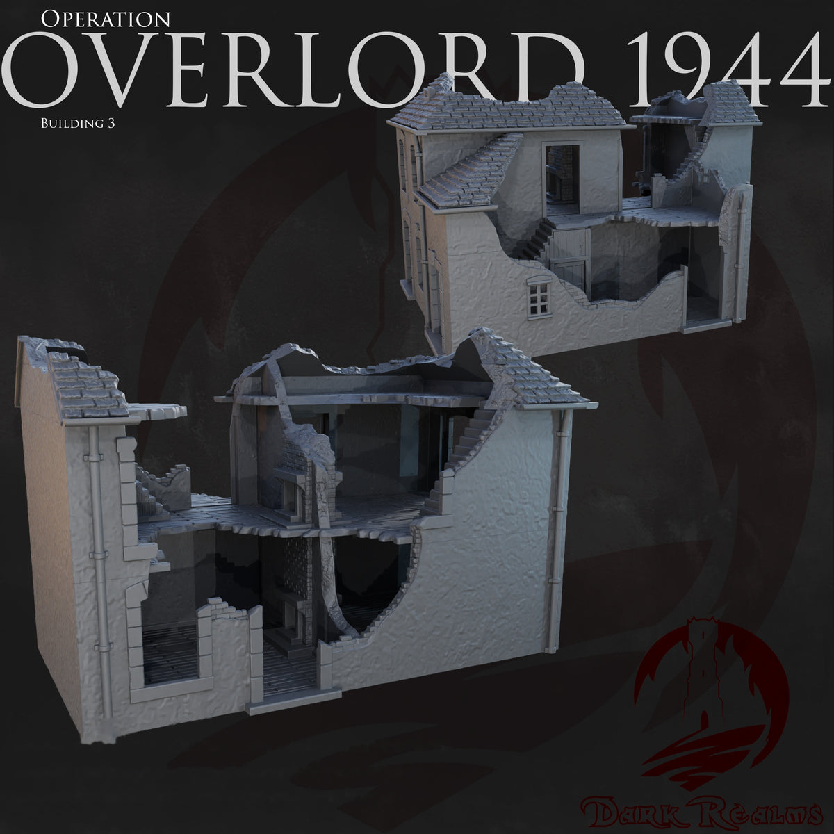 Building 3 – Overlord 1944 | Dark Realms 3D Printed Tabletop Terrain (28mm)