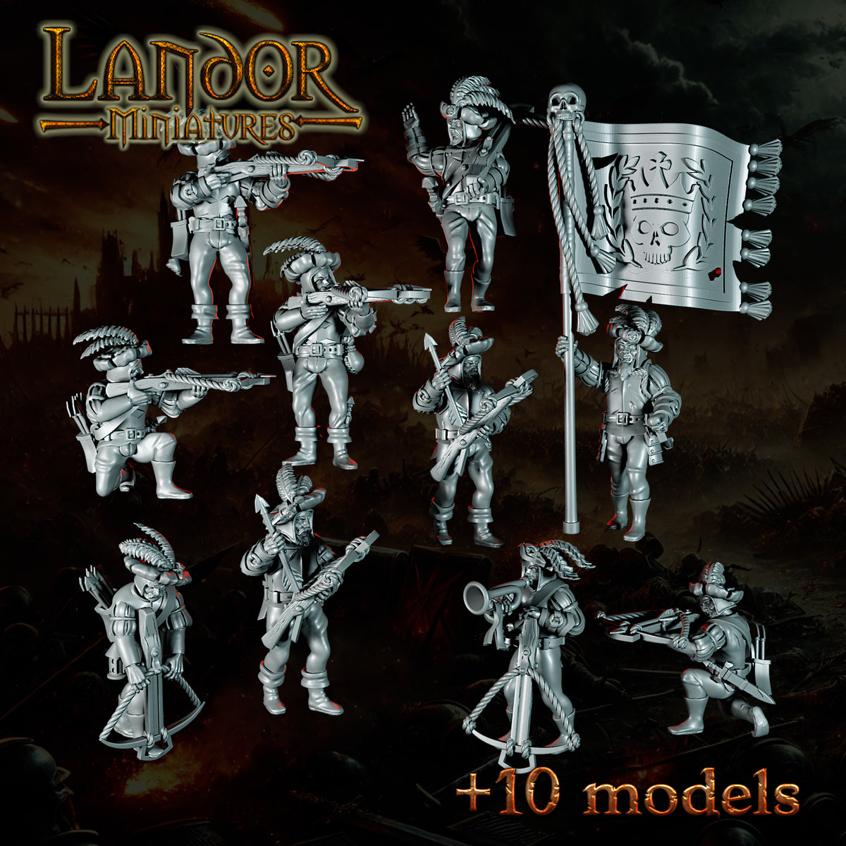 Imperial Crossbowmen – Landor Miniatures 3D Printed Miniature (28mm) - image 2