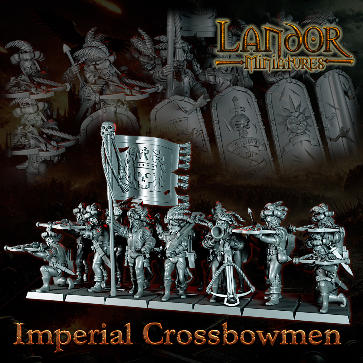 Imperial Crossbowmen – Landor Miniatures 3D Printed Miniature (28mm) - image 3