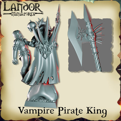 Vampire Pirate King – Landor Miniatures 3D Printed Miniature (32mm) - image 1