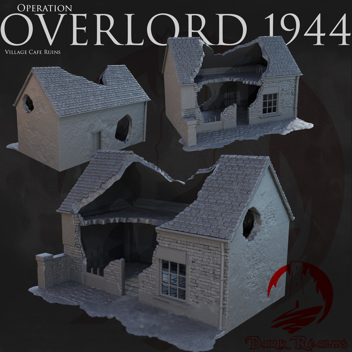 Overlord 1944 Village Cafe — WWII Terrain | Intact, Damaged & Ruined