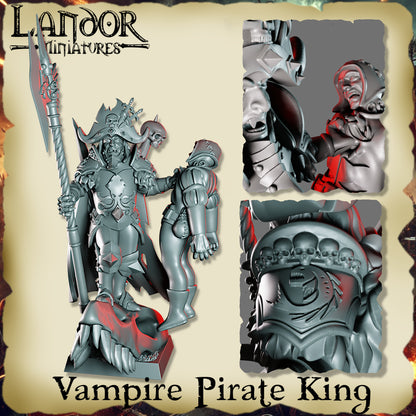 Vampire Pirate King – Landor Miniatures 3D Printed Miniature (32mm) - image 2