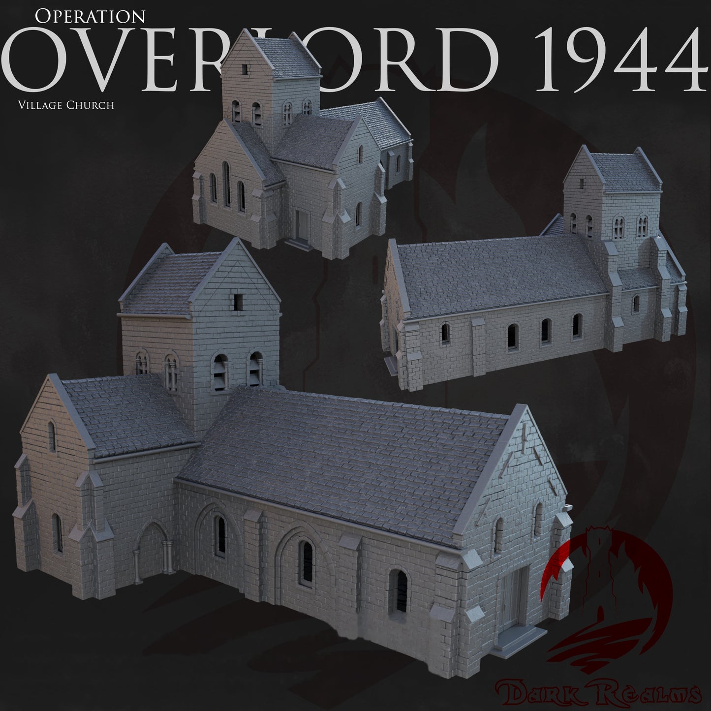 Village Church – Overlord 1944 | Dark Realms Tabletop Terrain (28mm)
