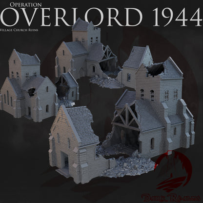 Village Church – Overlord 1944 | Dark Realms Tabletop Terrain (28mm)
