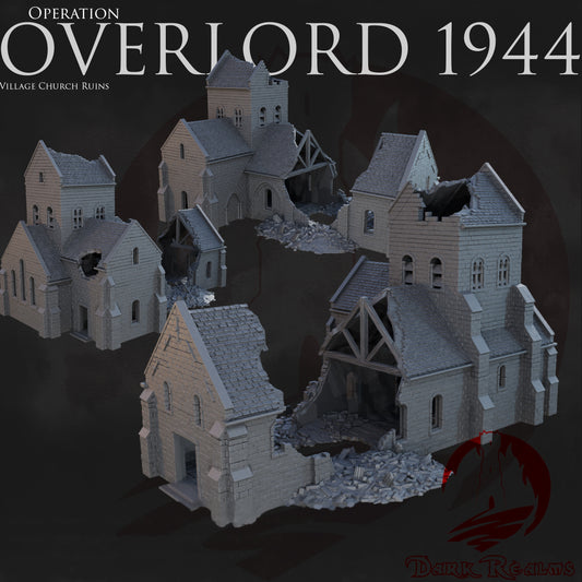 Village Church – Overlord 1944 | Dark Realms Tabletop Terrain (28mm)