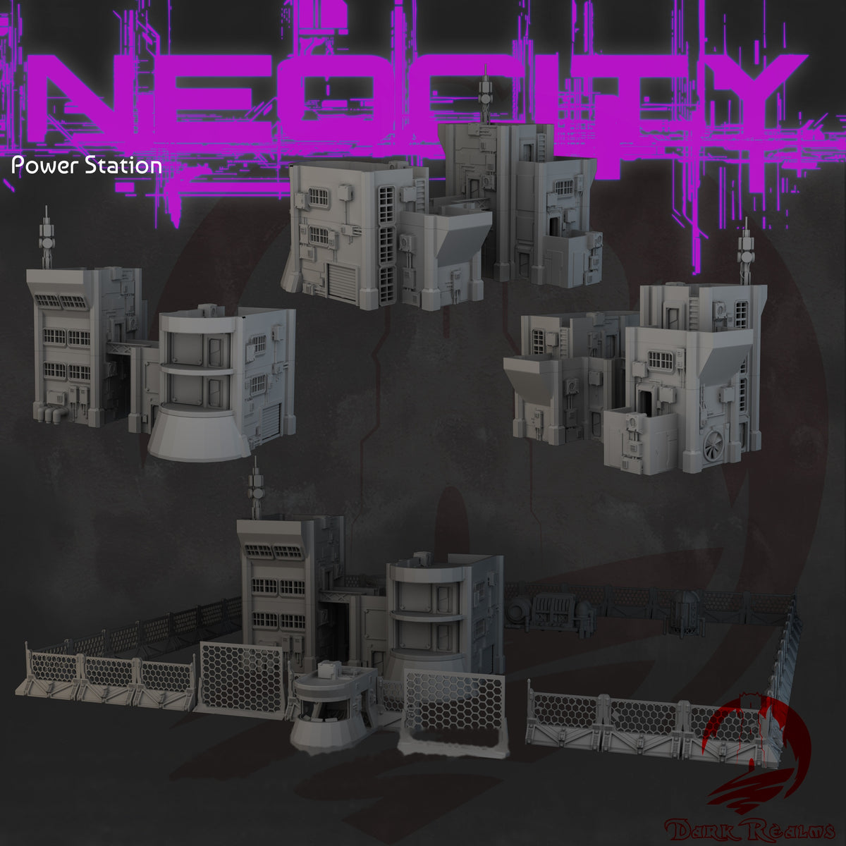 Neocity Power Station — Dark Realms Forge Sci-Fi Terrain