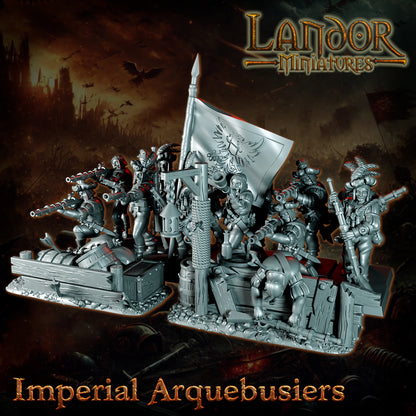 Imperial Arquebusiers – Landor Miniatures 3D Printed Miniature (32mm) - image 1